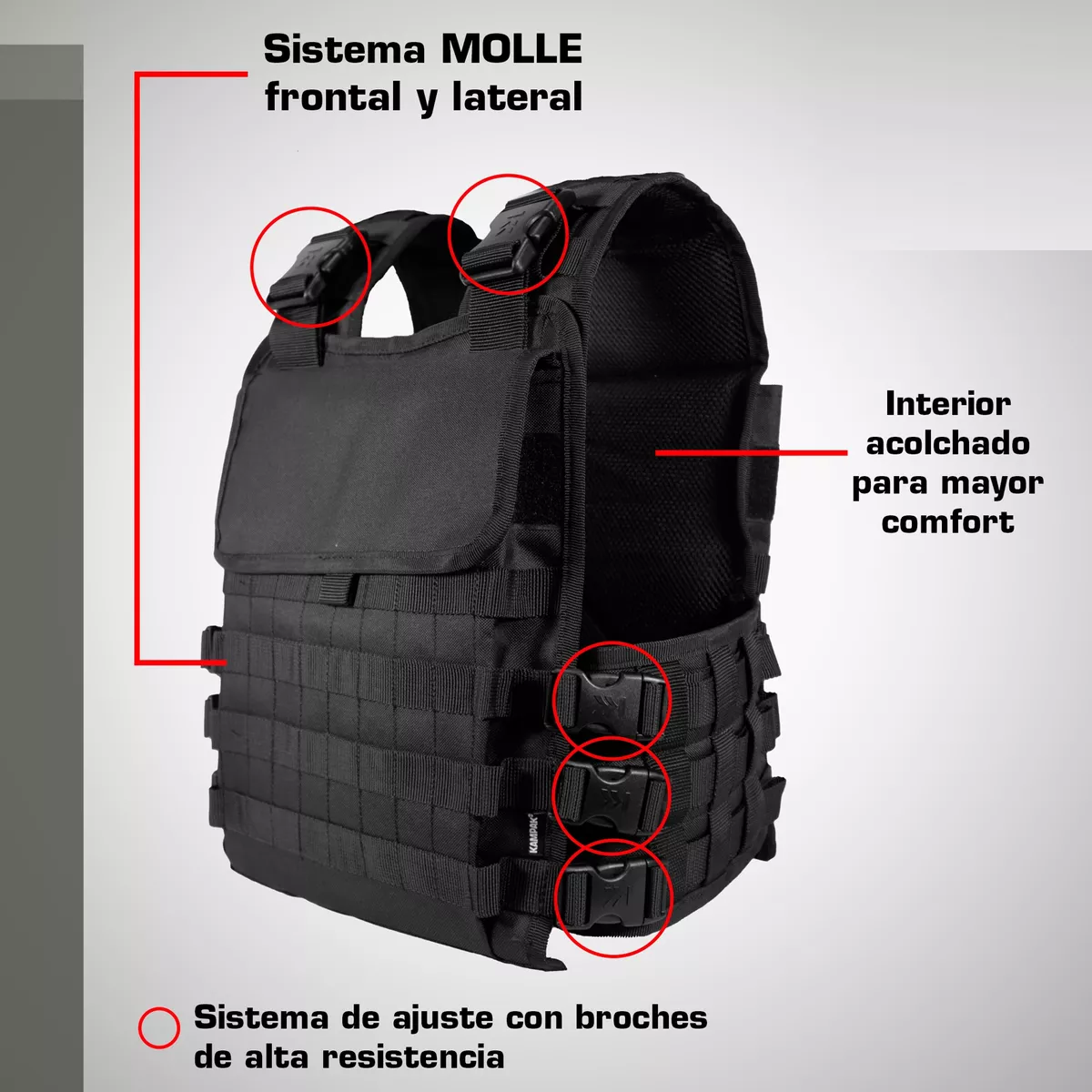 Foto 4 pulgar | Chaleco Porta Placa Unitalla Eo Safe Imports Esi-17525 Negro