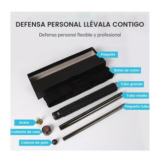 Foto 3 | Bastón Retráctil Táctico Seguridad Defensa Personal ESI-4012 Negro