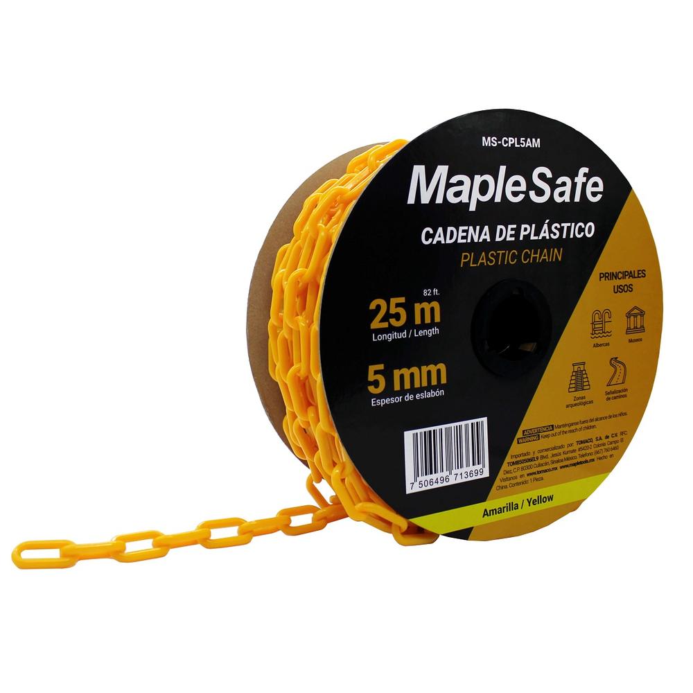 Foto 2 pulgar | Rollo de Cadena Plástica Maple Safe 5 mm Amarilla 25 m