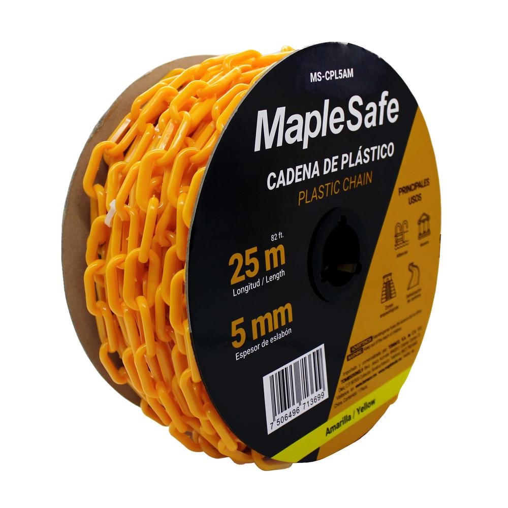 Foto 4 pulgar | Rollo de Cadena Plástica Maple Safe 5 mm Amarilla 25 m