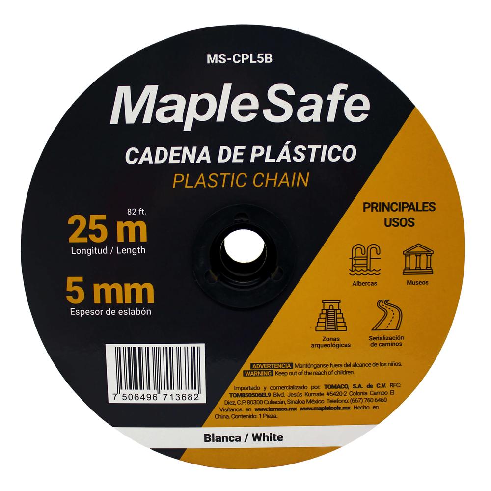Foto 4 | Rollo de Cadena Plástica Maple Safe 5 mm Blanca 25 m