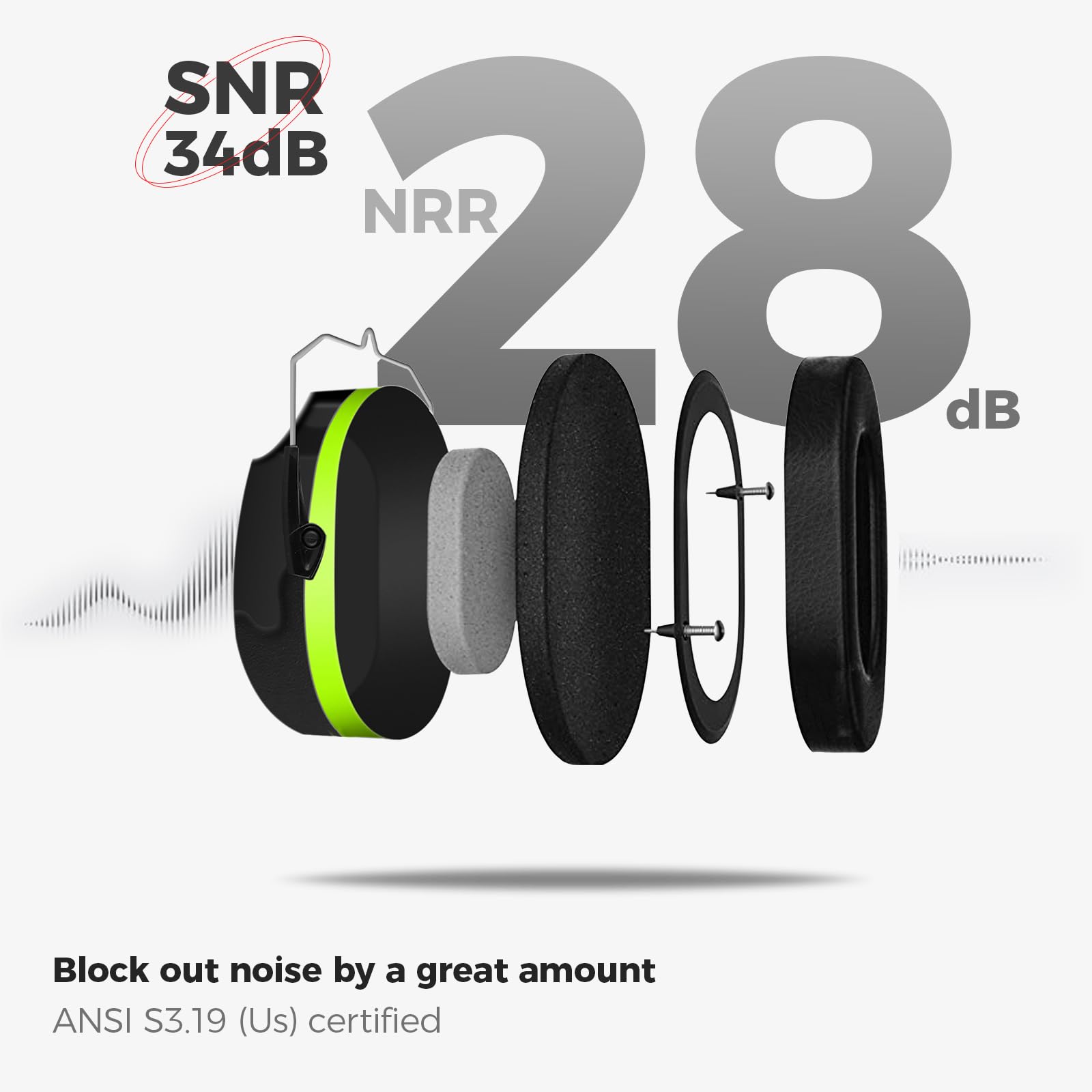Foto 3 pulgar | Orejeras Con Reducción De Ruido Procase Nrr 28db Para Adultos Y Niños - Venta Internacional.