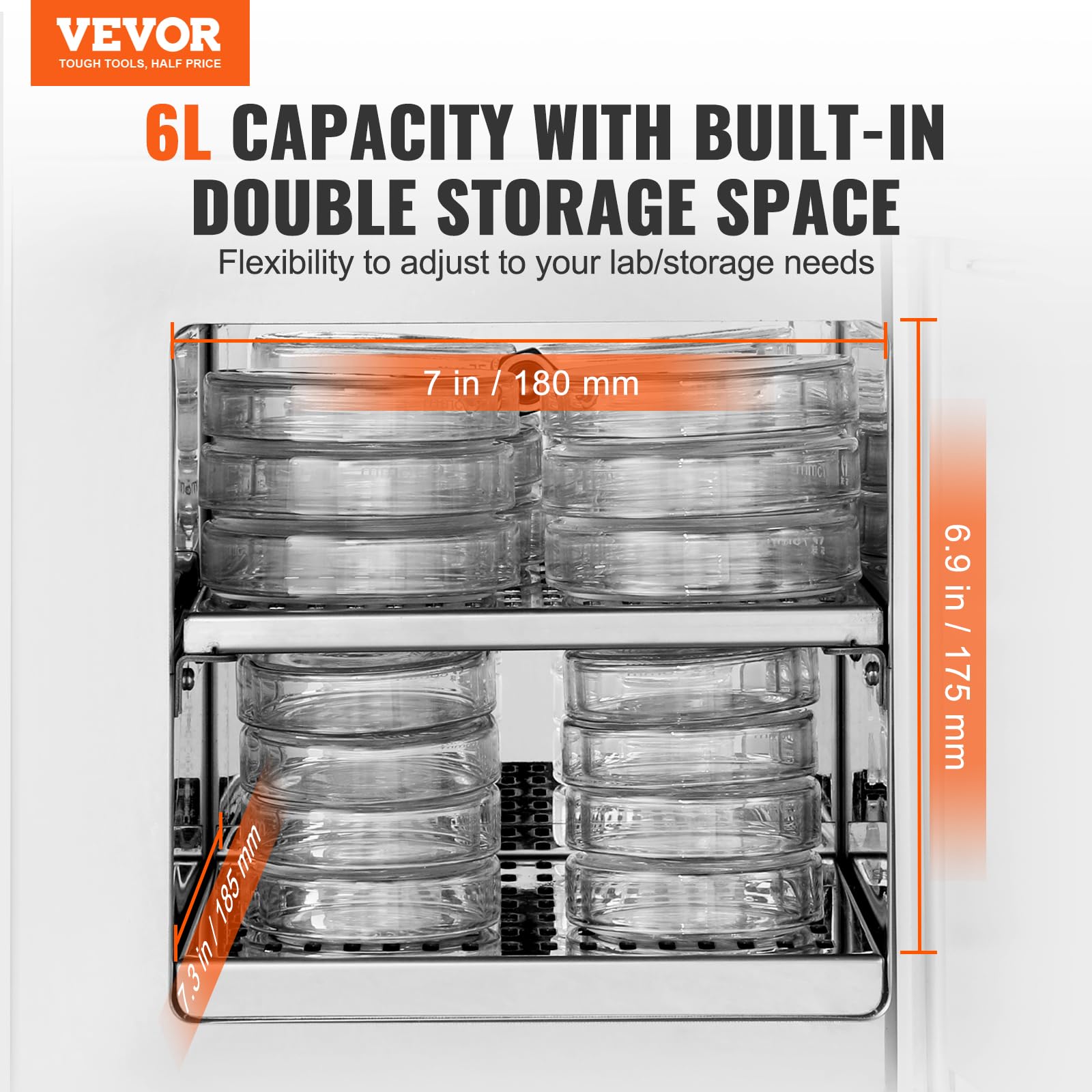Foto 2 | Incubadora De Laboratorio Vevor De Capacidad De 6 Litros Con Control De Temperatura Pid - Venta Internacional.