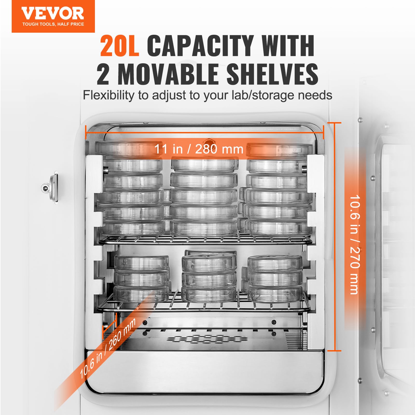 Foto 2 | Incubadora De Laboratorio Vevor 20l Rt+5-65 ℃ Pid Temperature Control - Venta Internacional.