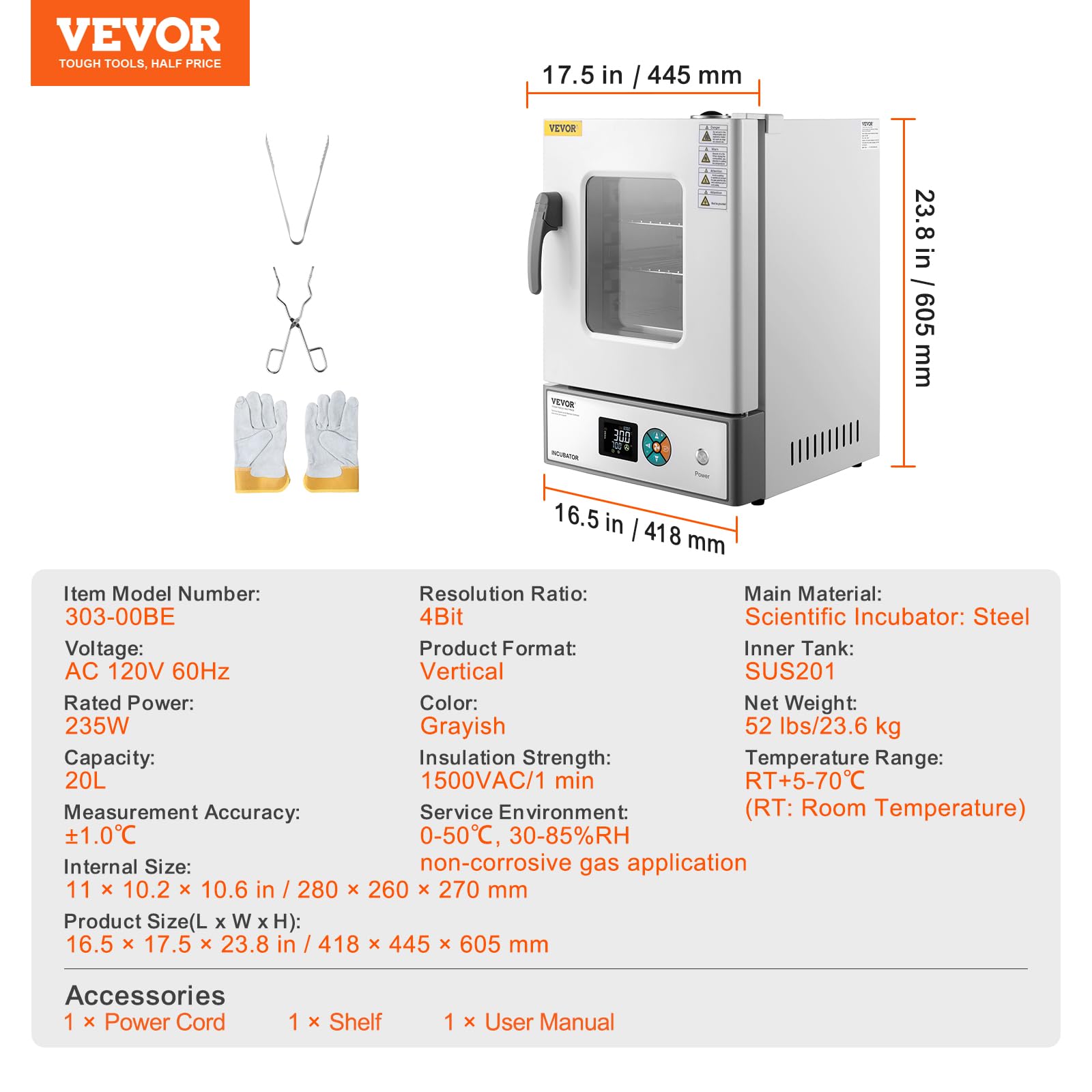 Foto 7 | Incubadora De Laboratorio Vevor 20l Rt+5-65 ℃ Pid Temperature Control - Venta Internacional.