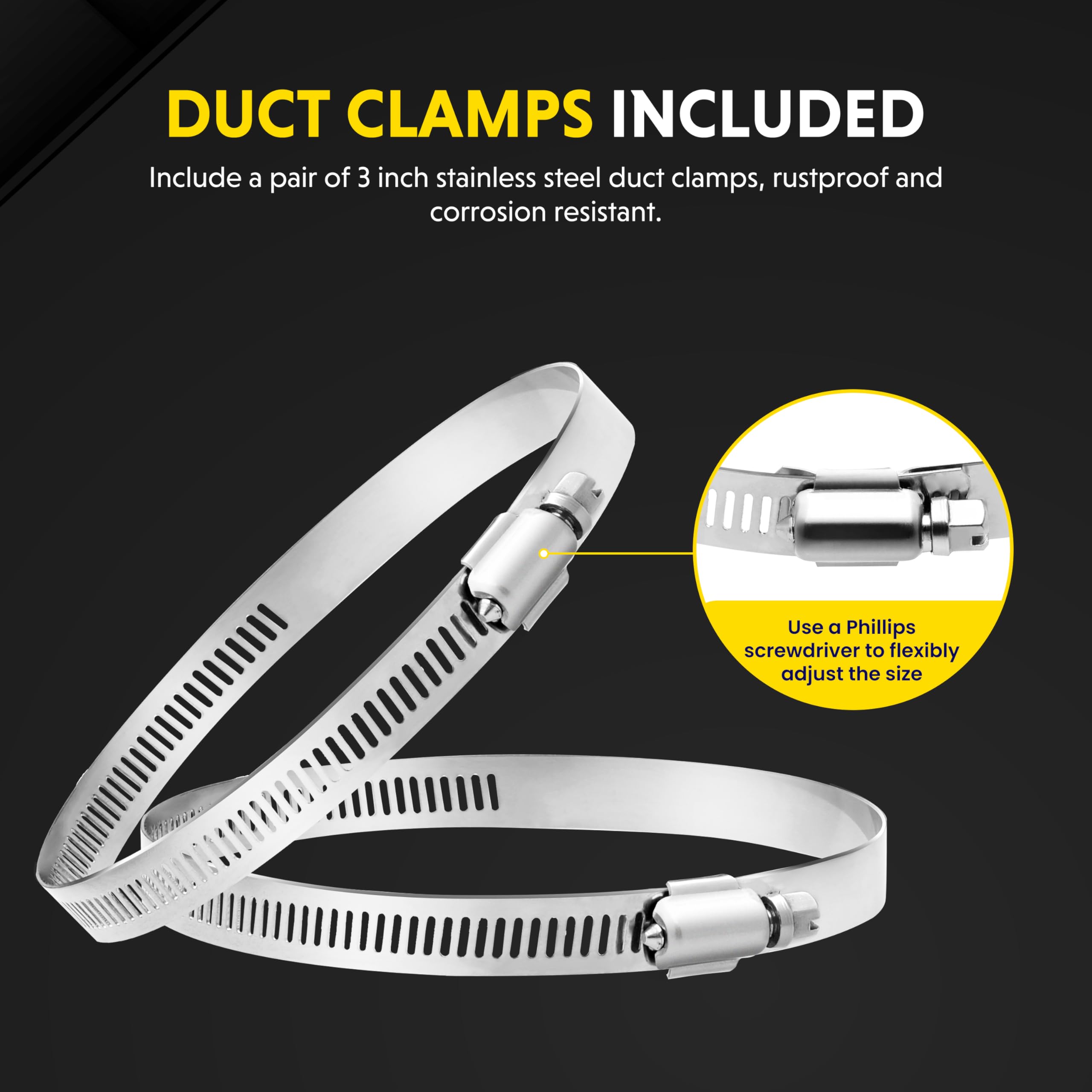 Foto 4 pulgar | Conductos Flexibles De Aluminio Ipower De 3 Pulgadas Y 16 Pies Con 2 Abrazaderas - Venta Internacional.