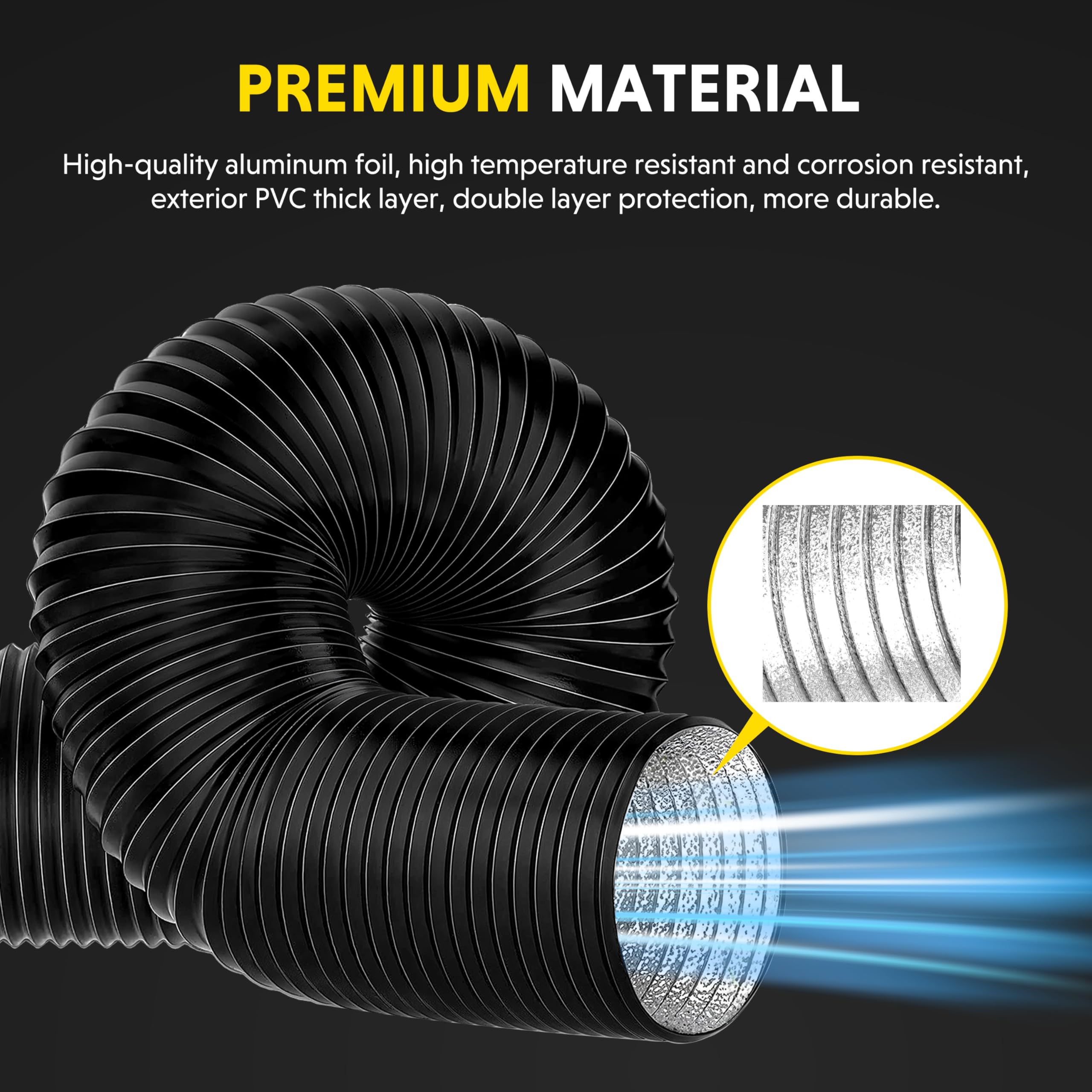 Foto 5 | Conductos Flexibles De Aluminio Ipower De 3 Pulgadas Y 16 Pies Con 2 Abrazaderas - Venta Internacional.