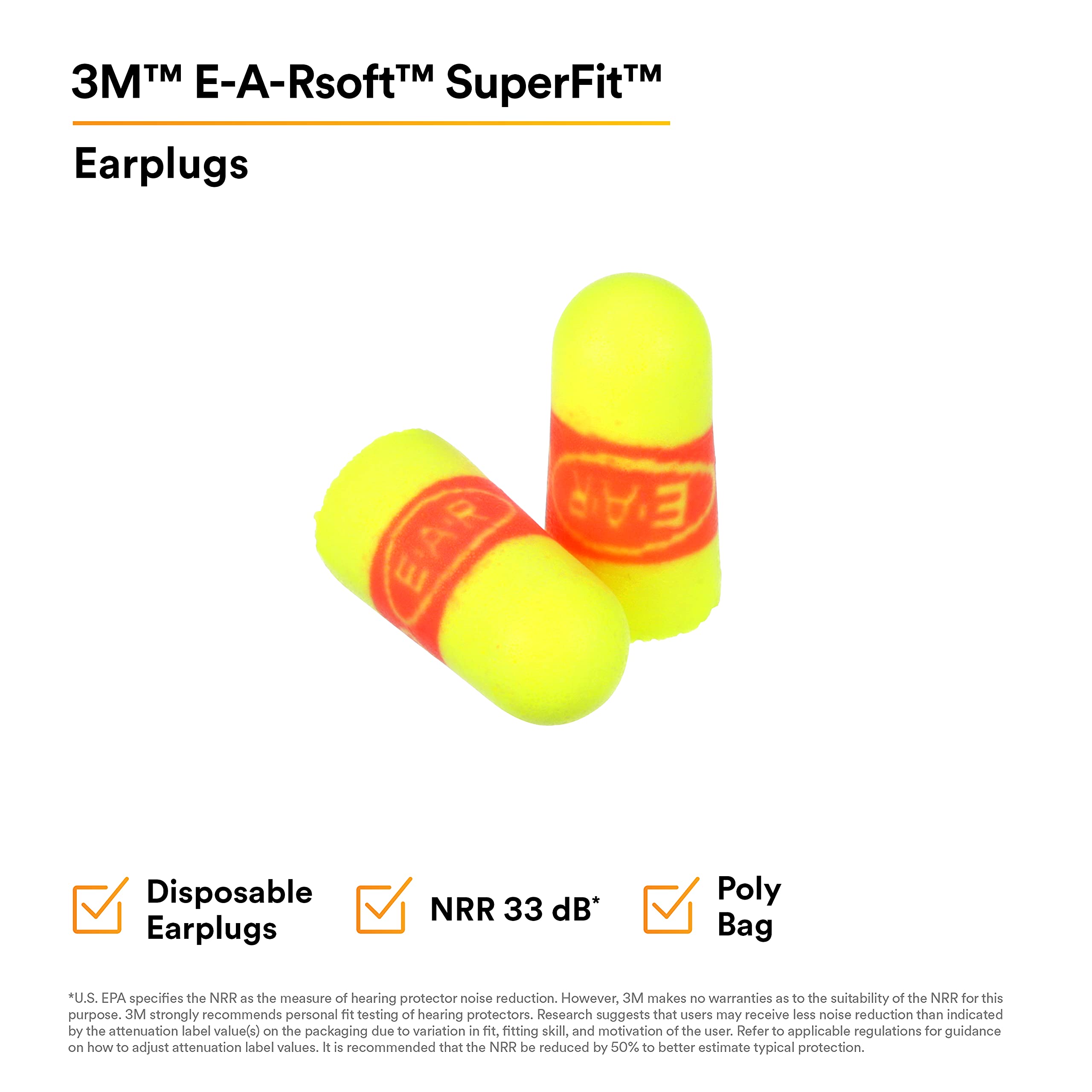 Foto 5 | Tapones Para Los Oídos 3m E-a-rsoft Superfit 312-1256 Nrr 33 200 Pares - Venta Internacional.