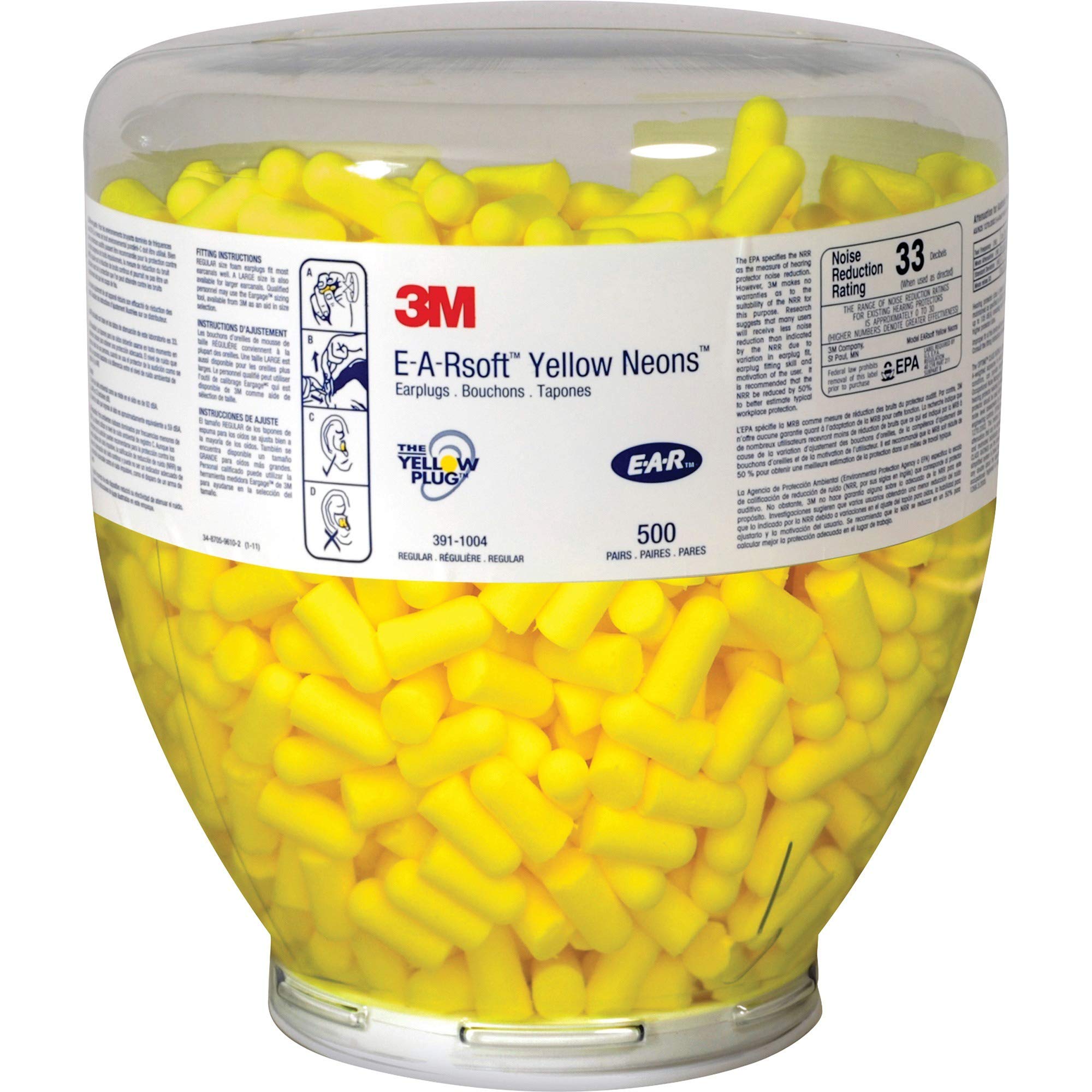 Foto 2 pulgar | Tapones Para Los Oídos 3m E-a-rsoft Yellow Neons 391-1004 500 Pares - Venta Internacional.