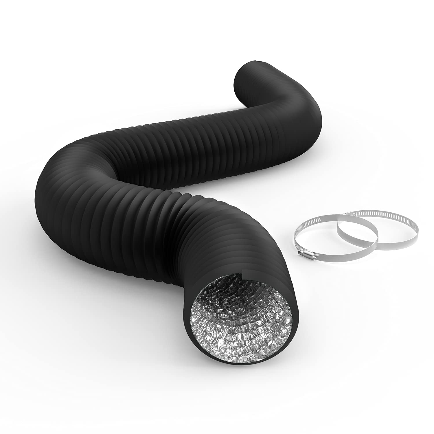 Foto 2 pulgar | Ductos Flexibles Ipower De Aluminio De 4 Pulgadas Y 8 Pies Con 2 Abrazaderas - Venta Internacional.