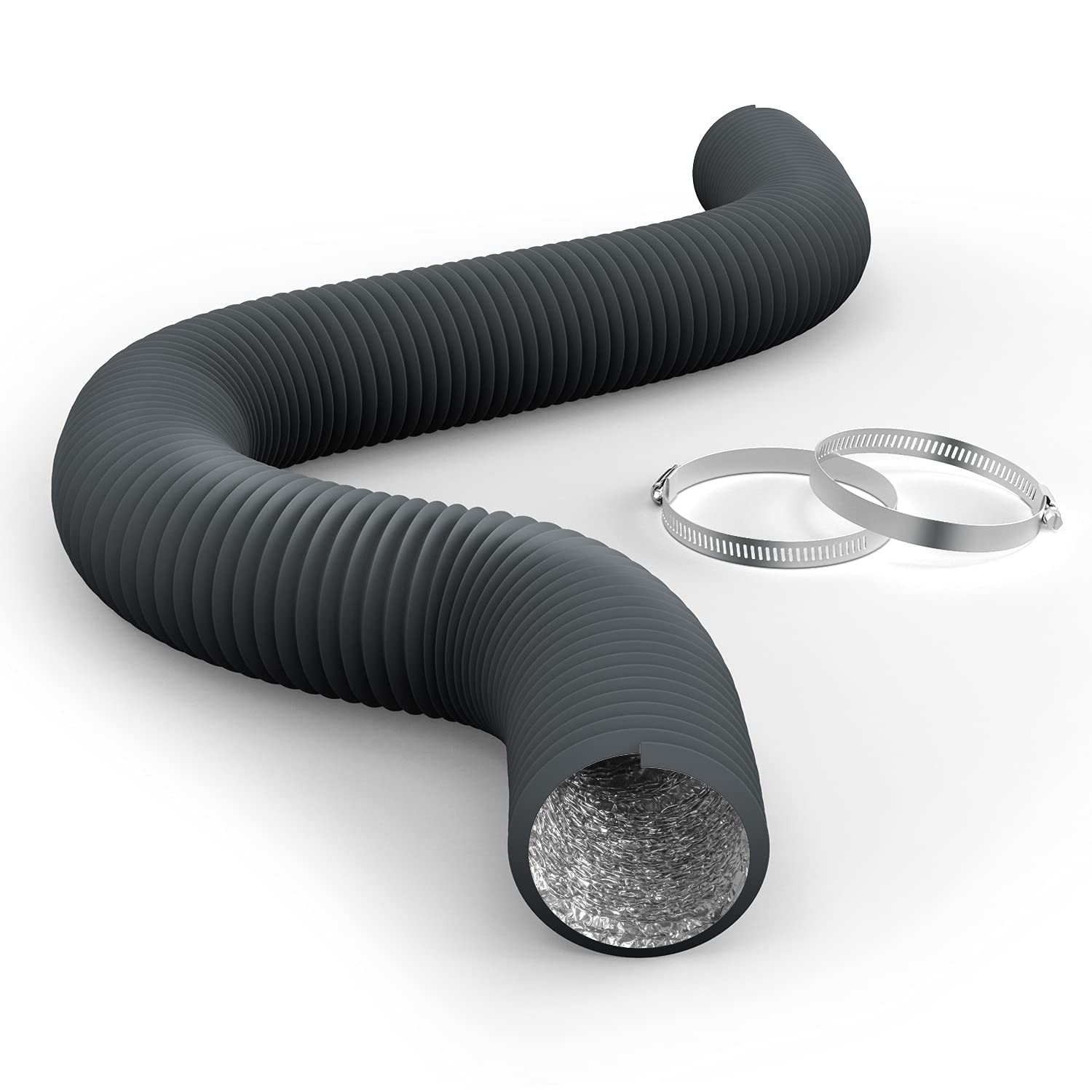 Foto 2 pulgar | Conductos Flexibles De Aluminio Ipower De 3 Pulgadas Y 8 Pies Con 2 Abrazaderas - Venta Internacional.