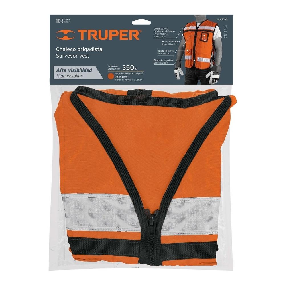 Foto 3 pulgar | Chaleco Brigadista Naranja Con Cintas Reflejantes Truper