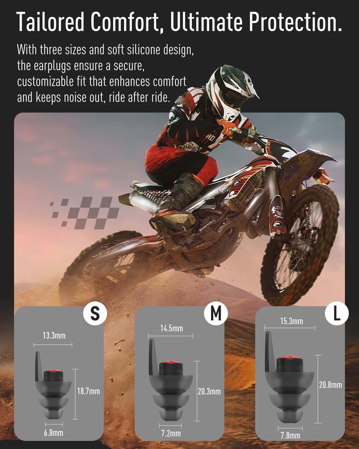 Foto 5 | Tapones Auditivos Para Motocicletas Hearprotek  Reducción Del Ruido Del Viento  24 Db - Venta Internacional.
