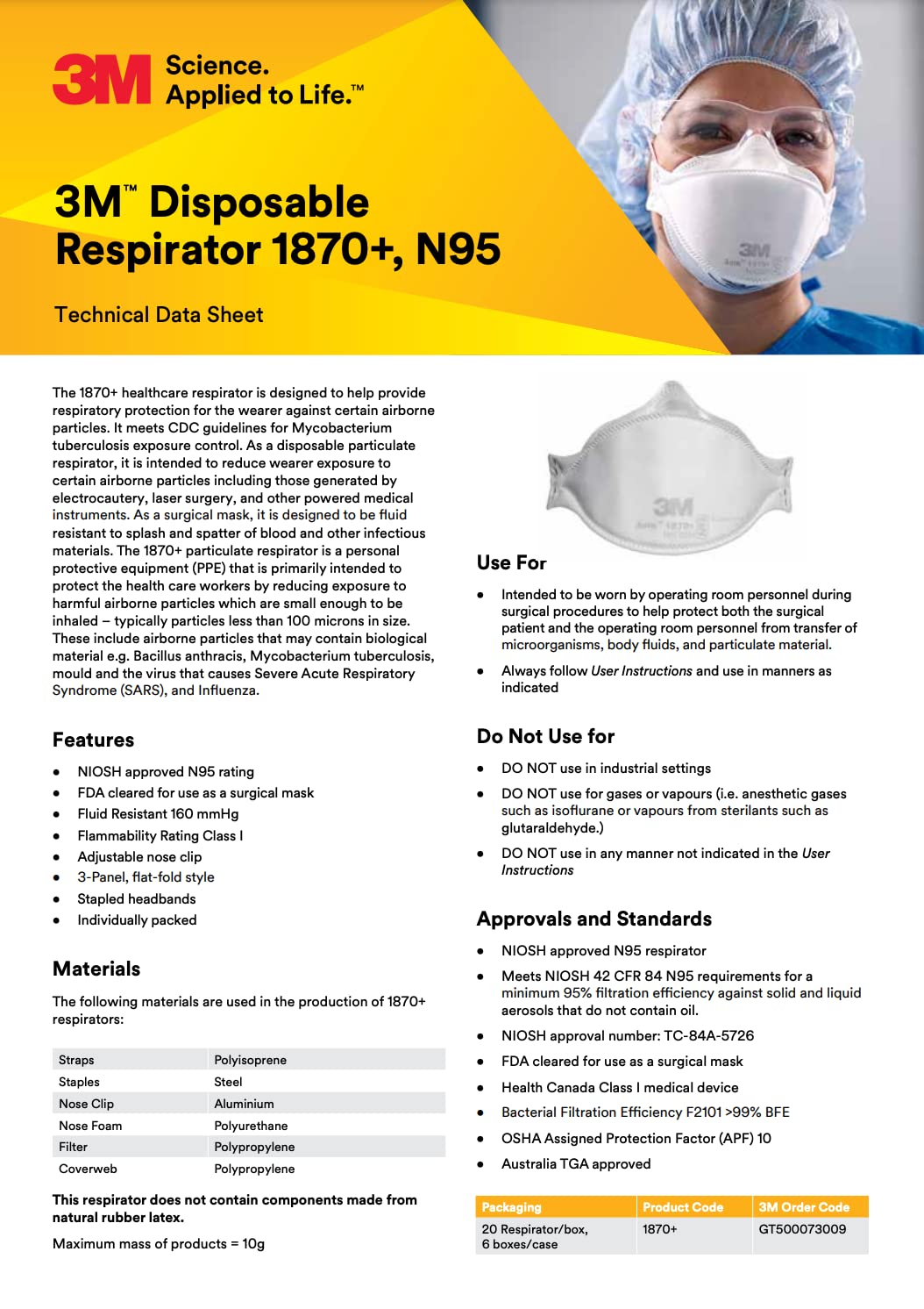 Foto 7 pulgar | Mascarilla Facial 3m Aura 1870+ Certificada Por Niosh, Paquete De 20 - Venta Internacional.