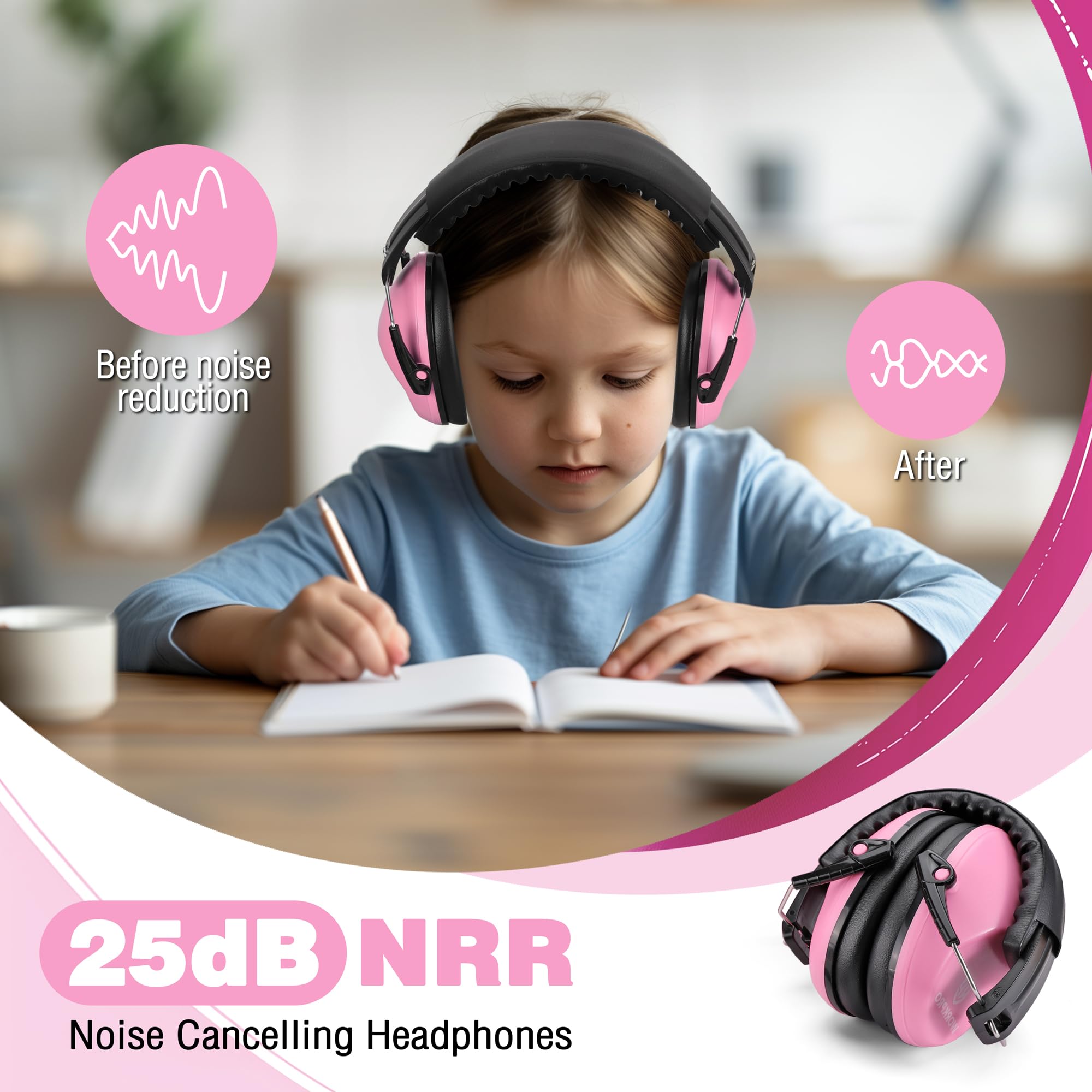 Foto 3 pulgar | Auriculares Con Cancelación De Ruido Y Set De Seguridad Para Niños Workpro - Venta Internacional.