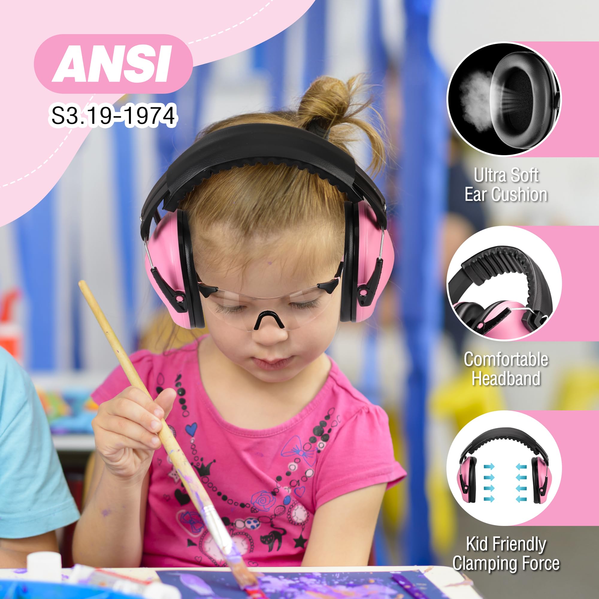 Foto 3 | Auriculares Con Cancelación De Ruido Y Set De Seguridad Para Niños Workpro - Venta Internacional.