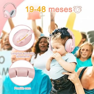Foto 3 | Nuevo 2 En 1 Orejeras Antiruido Belug Bebe 0-4, Protector Auditivo Rosa