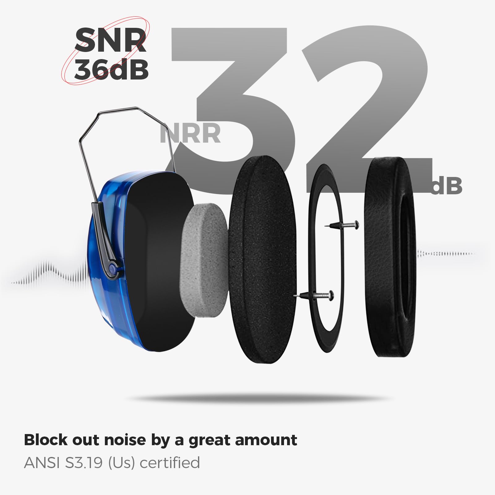 Foto 4 pulgar | Orejeras De Seguridad Procase Snr 36 Db Con Reducción De Ruido Crystalnav - Venta Internacional.