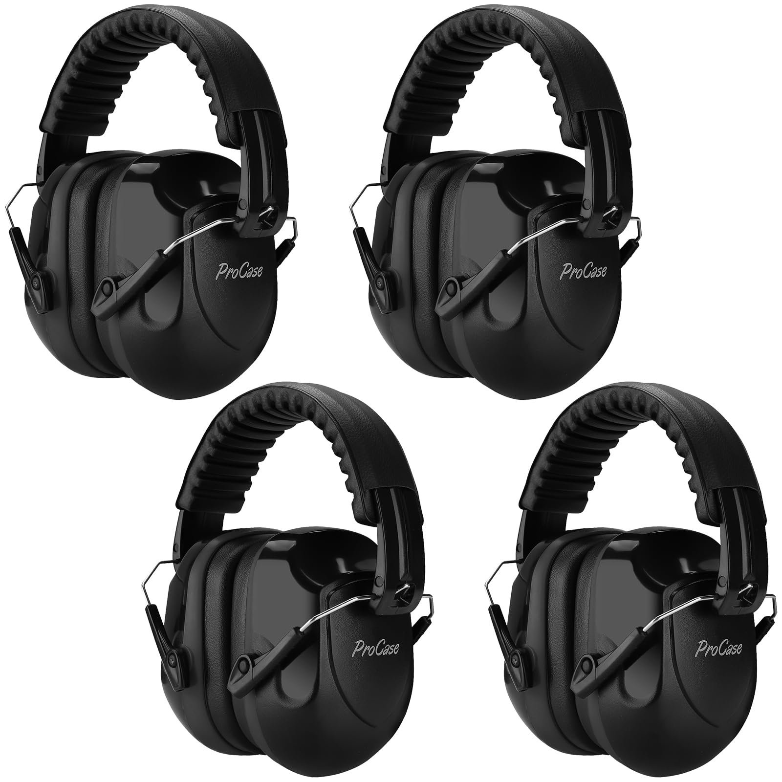 Orejeras Procase Con Reducción De Ruido Nrr 28 Db, 4 Paquetes, Negras - Venta Internacional.