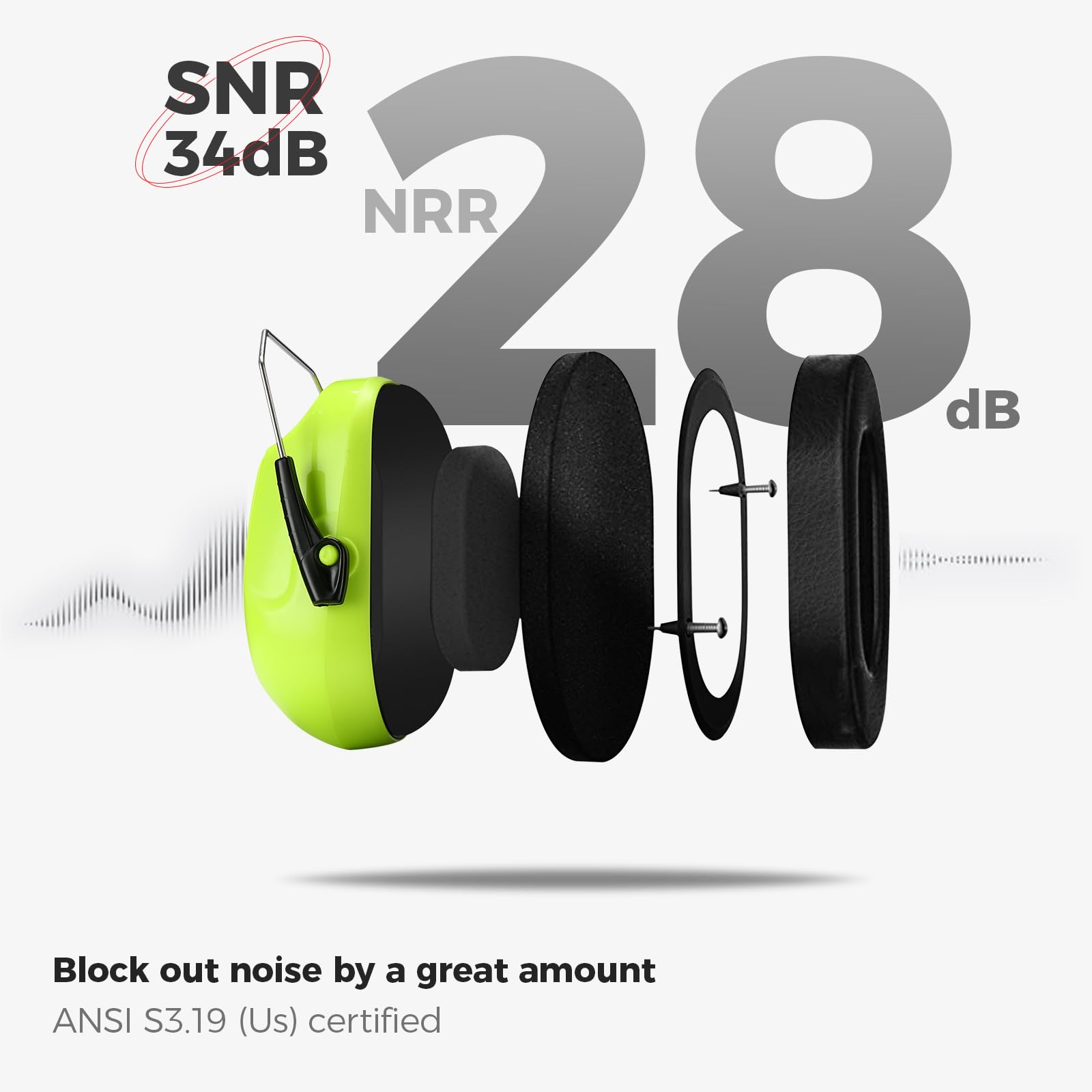 Foto 3 | Orejeras Con Reducción De Ruido Procase Nrr 28db Para Adultos Y Niños - Venta Internacional.