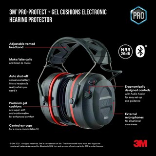 Foto 3 | Protector Auditivo Electrónico 3m Pro-protect Con Almohadillas De Gel - Venta Internacional.