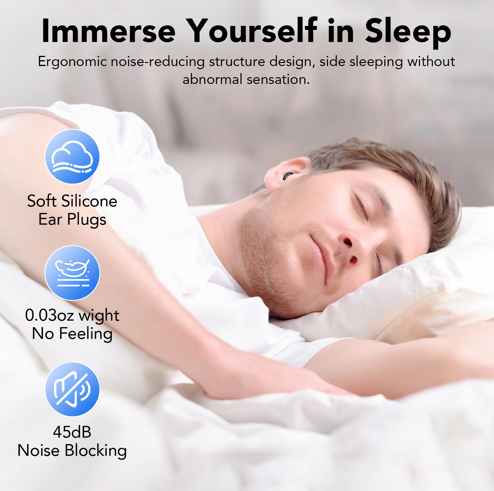 Foto 4 | Tapones Para Los Oídos Cascho Para Dormir, Con Cancelación De Ruido, 45 Db, Con Funda - Venta Internacional.