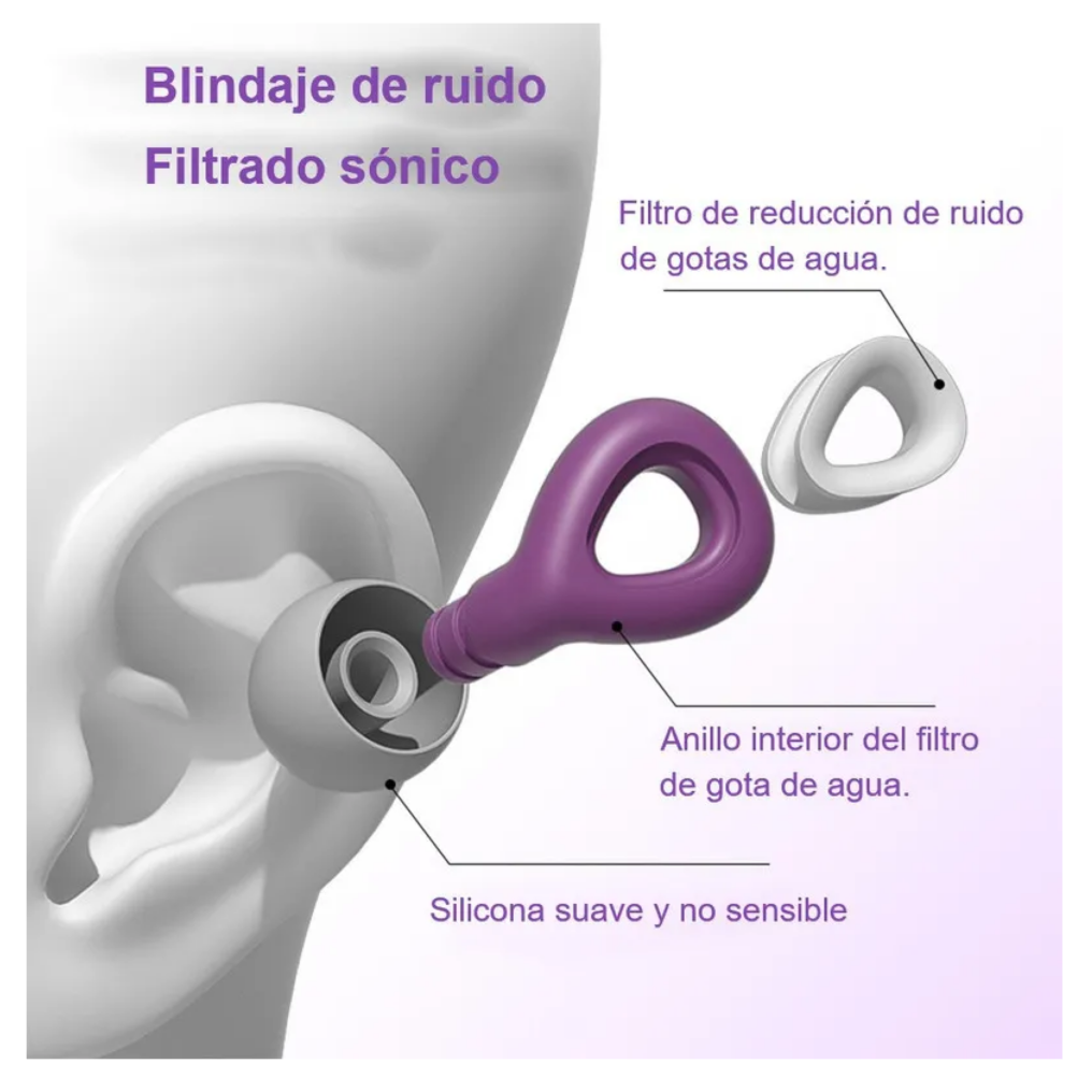 Foto 4 pulgar | Tapones Dormir Para Oídos Con Reducción De Ruido 35db Puerpura