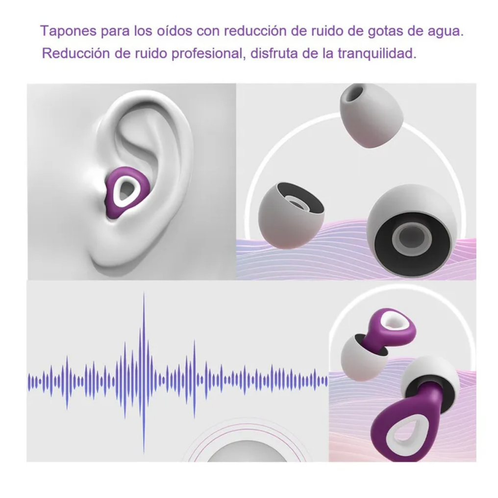 Foto 5 pulgar | Tapones Dormir Para Oídos Con Reducción De Ruido 35db Puerpura