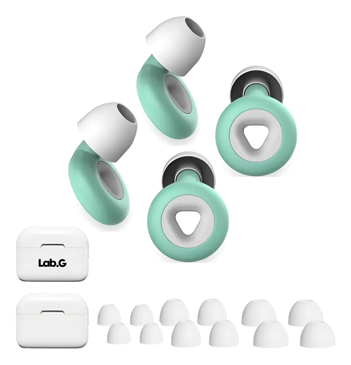 Foto 2 pulgar | 2pcs Tapones Dormir Para Oídos Con Reducción De Ruido 25db Verde Con Blanco