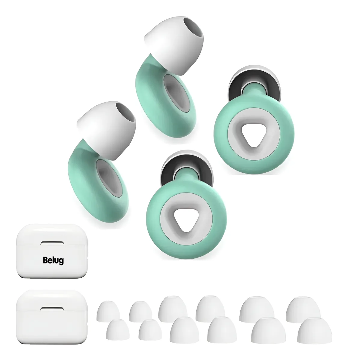 Foto 2 pulgar | 2pcs Tapones Dormir Para Oídos Con Reducción De Ruido 25db Verde Con Blanco