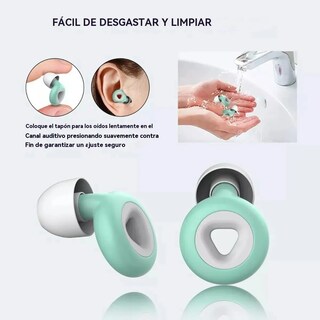 Foto 2 | 2pcs Tapones Dormir Para Oídos Con Reducción De Ruido 25db Verde Con Blanco