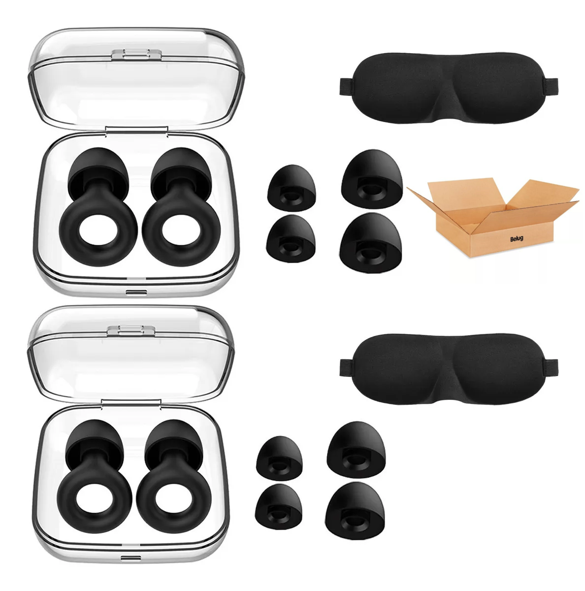 Foto 2 pulgar | 4 Tapones Dormir Para Oídos Con Reducción De Ruido Con 8 Tapones Negro