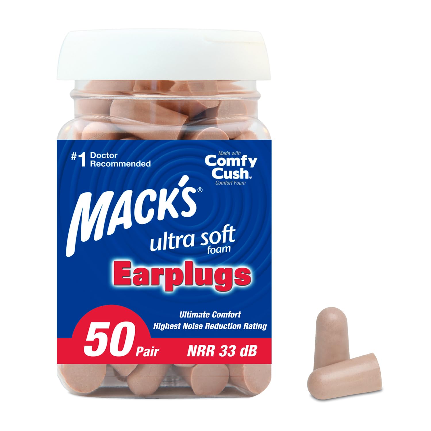 Tapones De Espuma Mack's Ultra Soft De 33 Db Nrr Para Dormir  50 Pares - Venta Internacional.