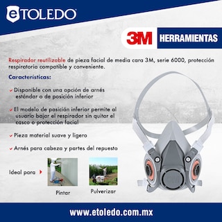 Foto 2 | Respirador Media Cara 3m Mediano