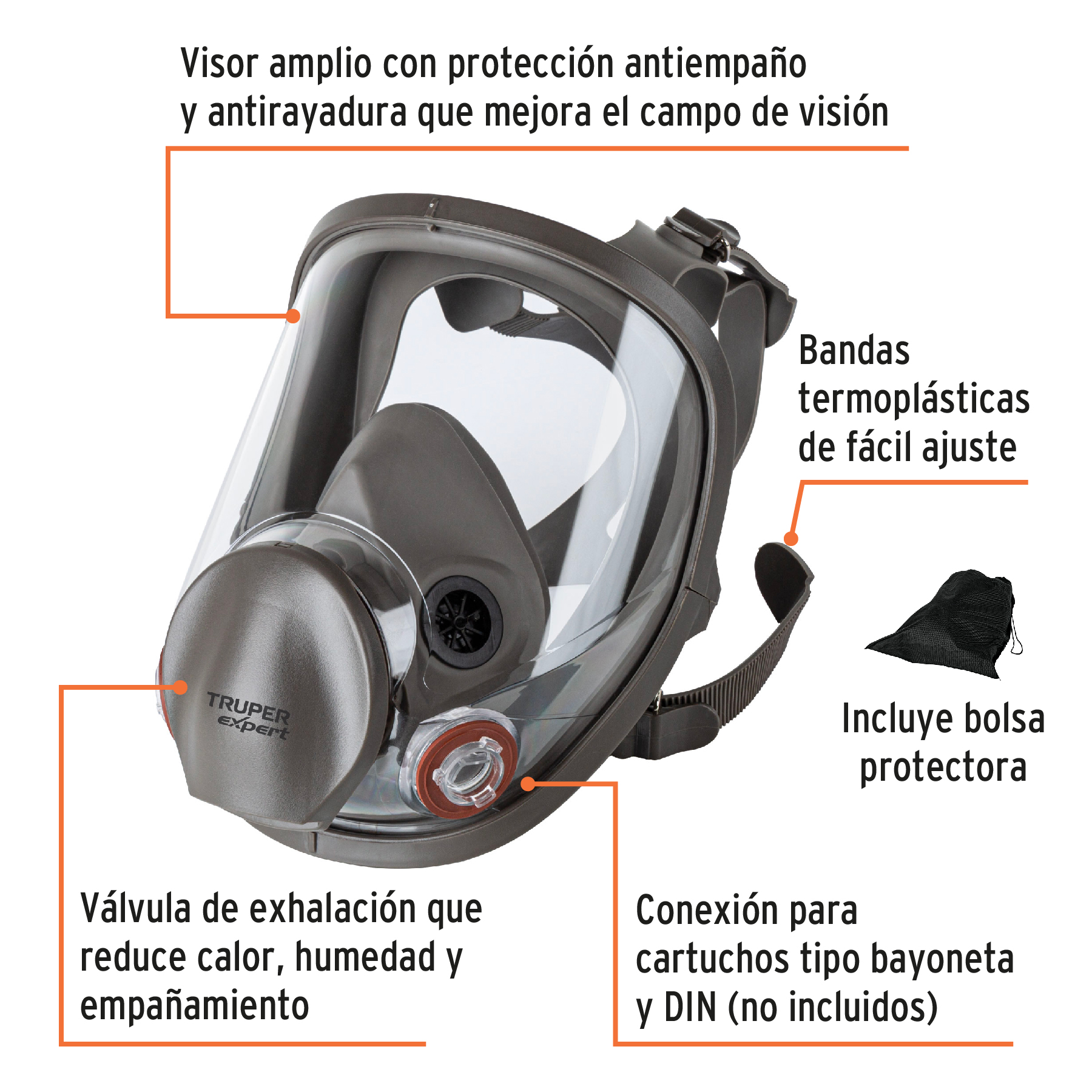 Foto 3 pulgar | Máscara de Respiración Truper Res600 color Gris