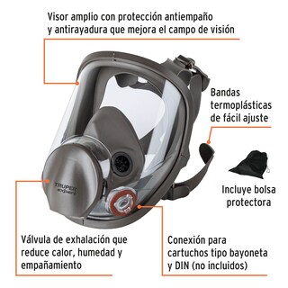 Foto 2 | Máscara de Respiración Truper Res600 color Gris
