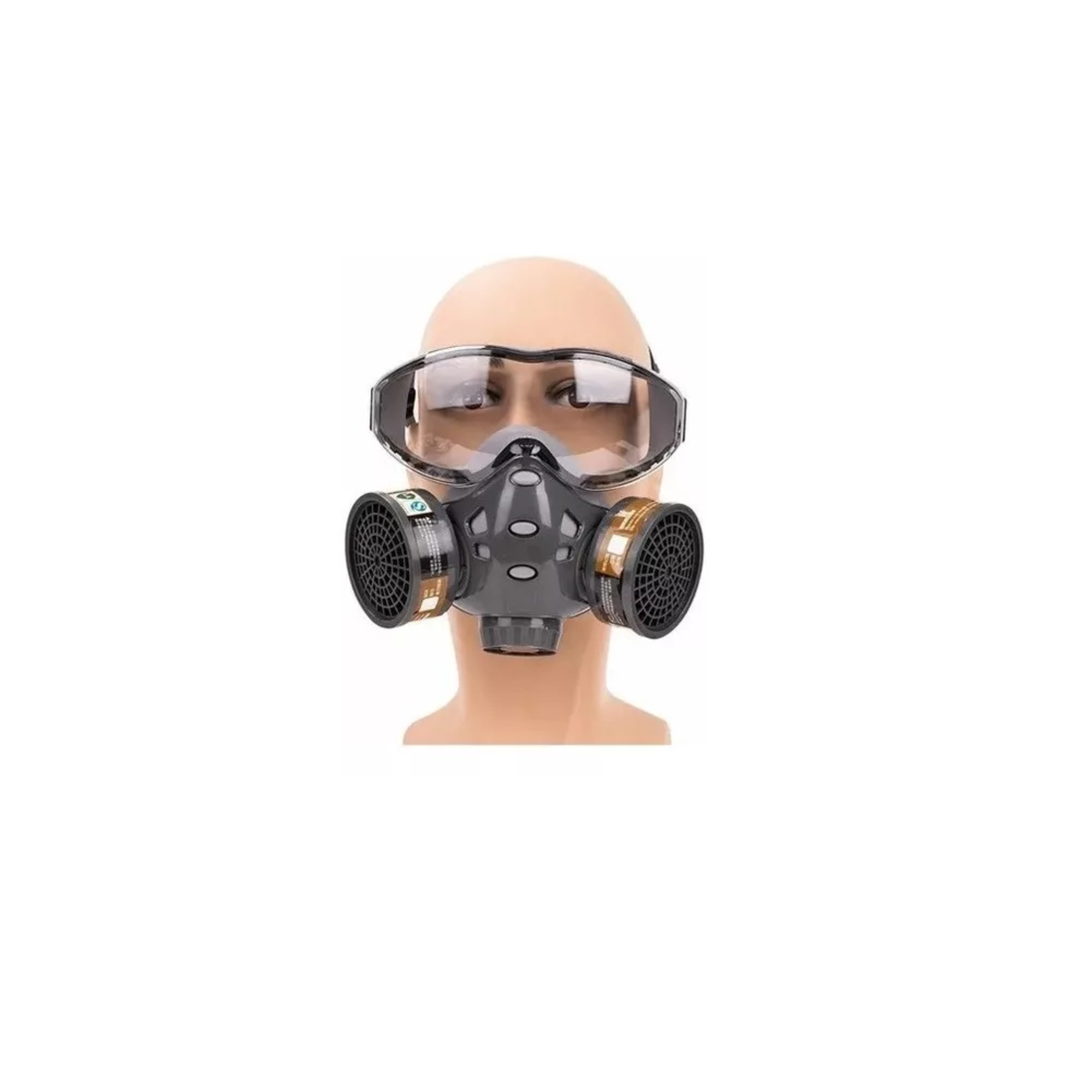 Foto 4 pulgar | Máscara De Gas Con Filtro Y Gafas 6200 + 10 Filtros De Algodón Transparente Con Negro