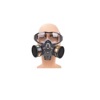 Foto 3 | Máscara De Gas Con Filtro Y Gafas 6200 + 10 Filtros De Algodón Transparente Con Negro