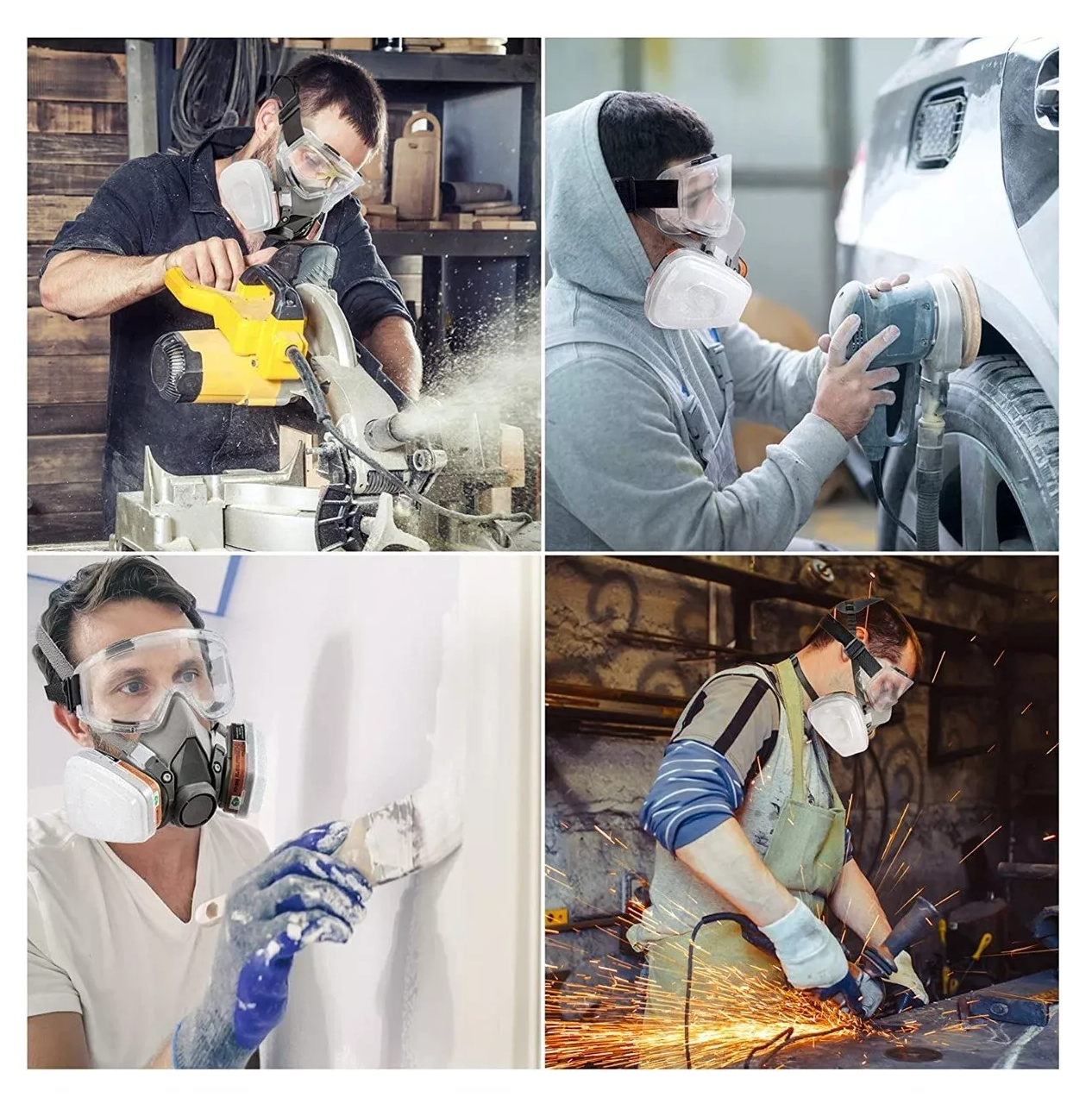 Foto 4 | Máscara De Gas Respirable + 10 Filtros De Algodón 6200