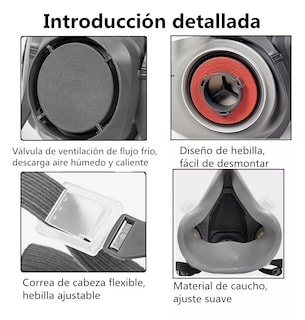 Foto 2 | Máscara de Gas Respirable más 10 Filtros de Algodón 6200