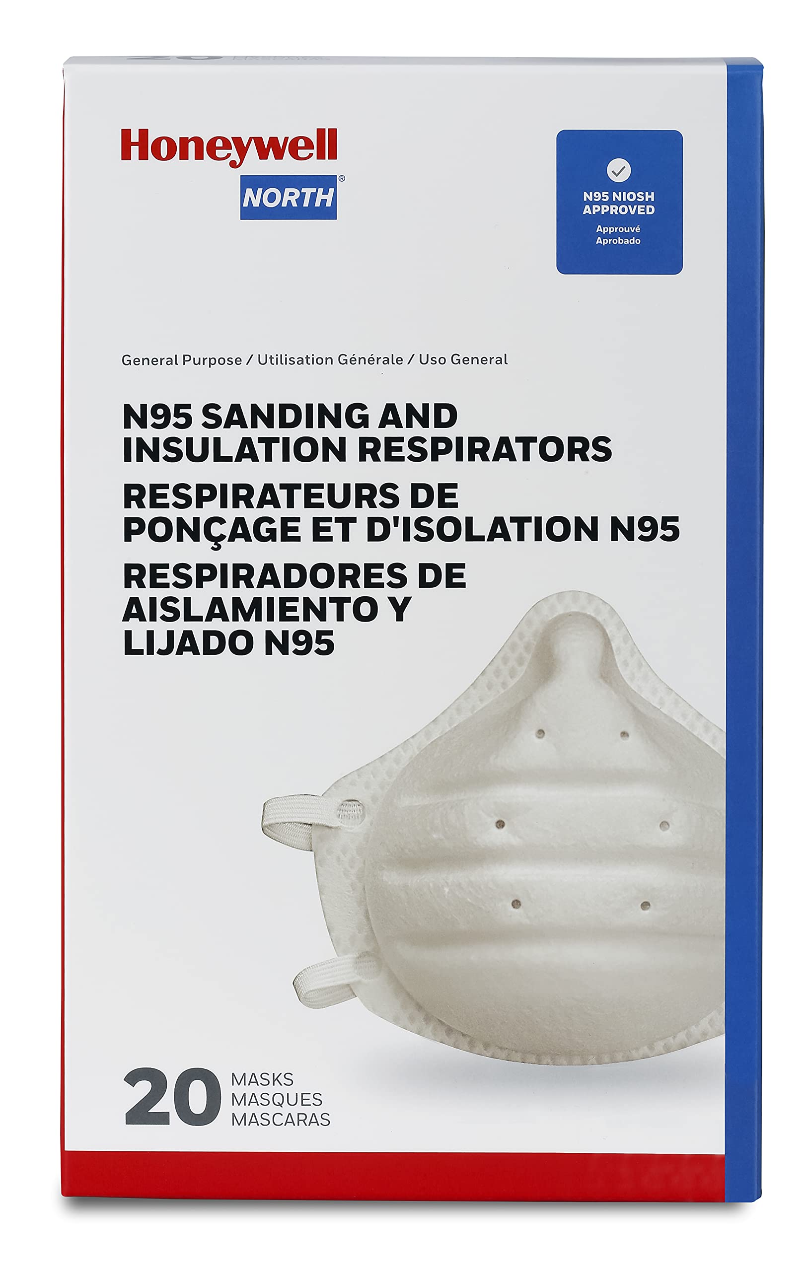Foto 5 pulgar | Máscara Respiratoria Honeywell Home N95 Aprobada Por Niosh, Paquete De 20 - Venta Internacional.