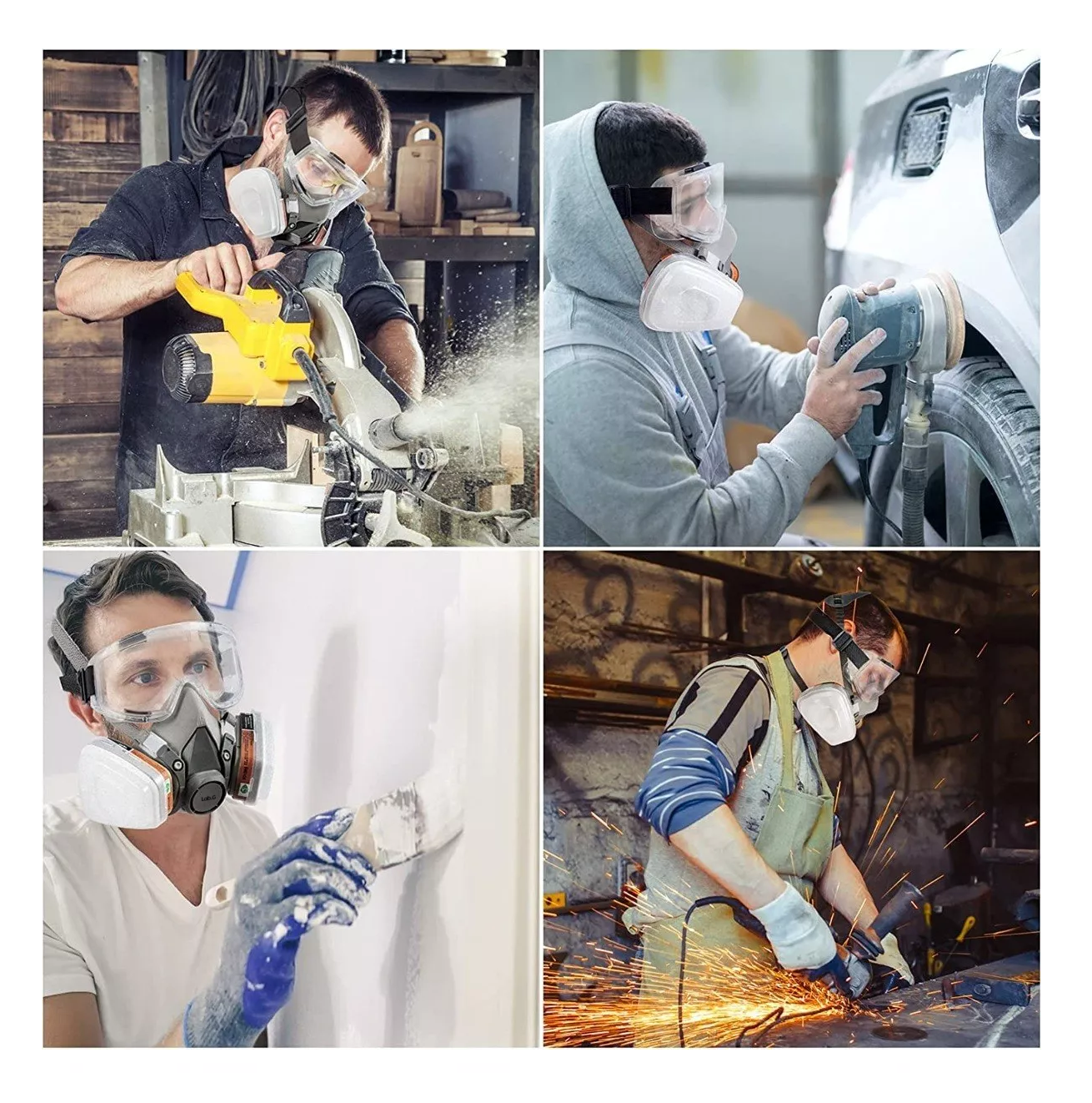 Foto 4 | Máscara De Gas Respirable + 10 Filtros De Algodón 6200