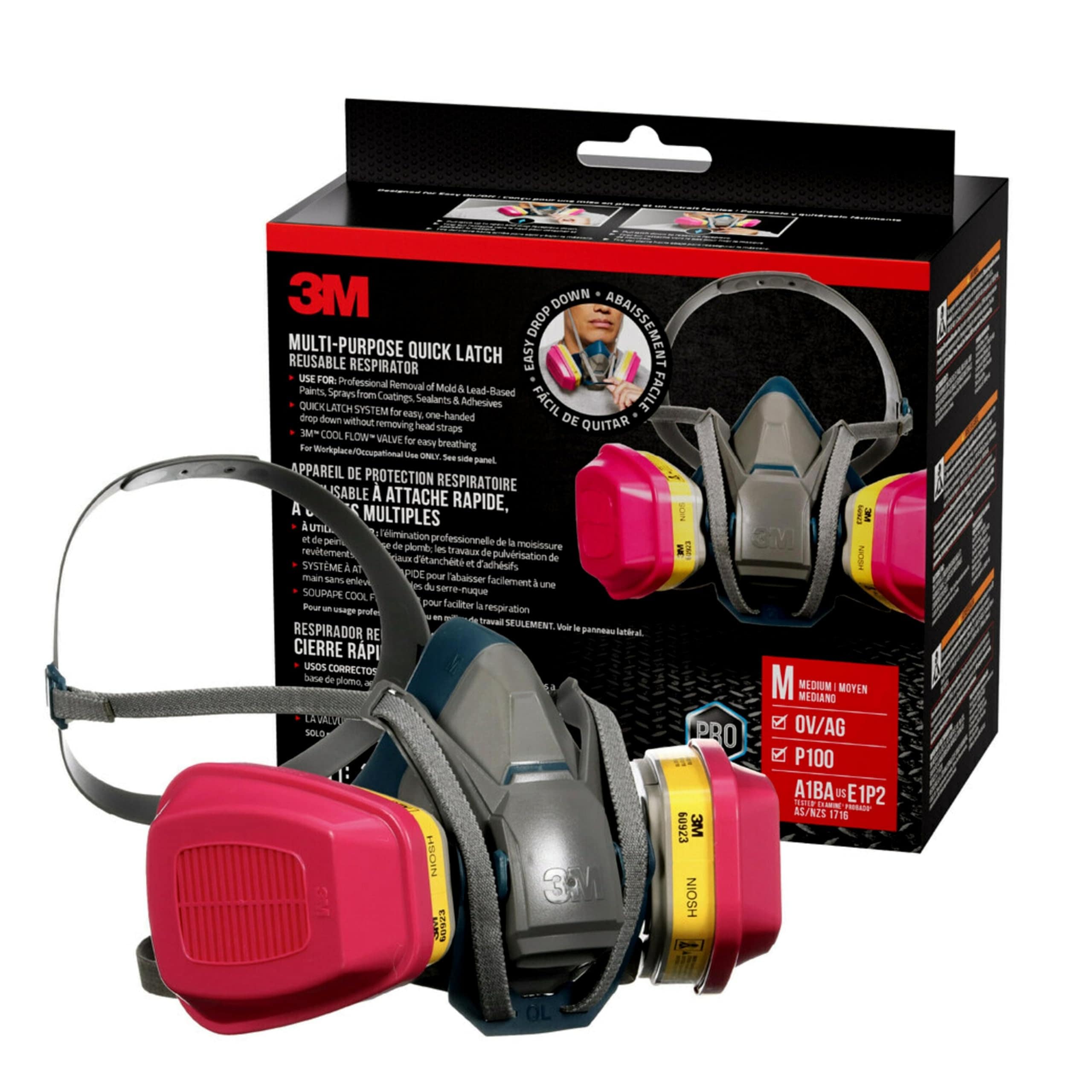 Respirador 3m 65023qlha1-c Pro Multiusos Con Cierre Rápido - Venta Internacional. $1,539