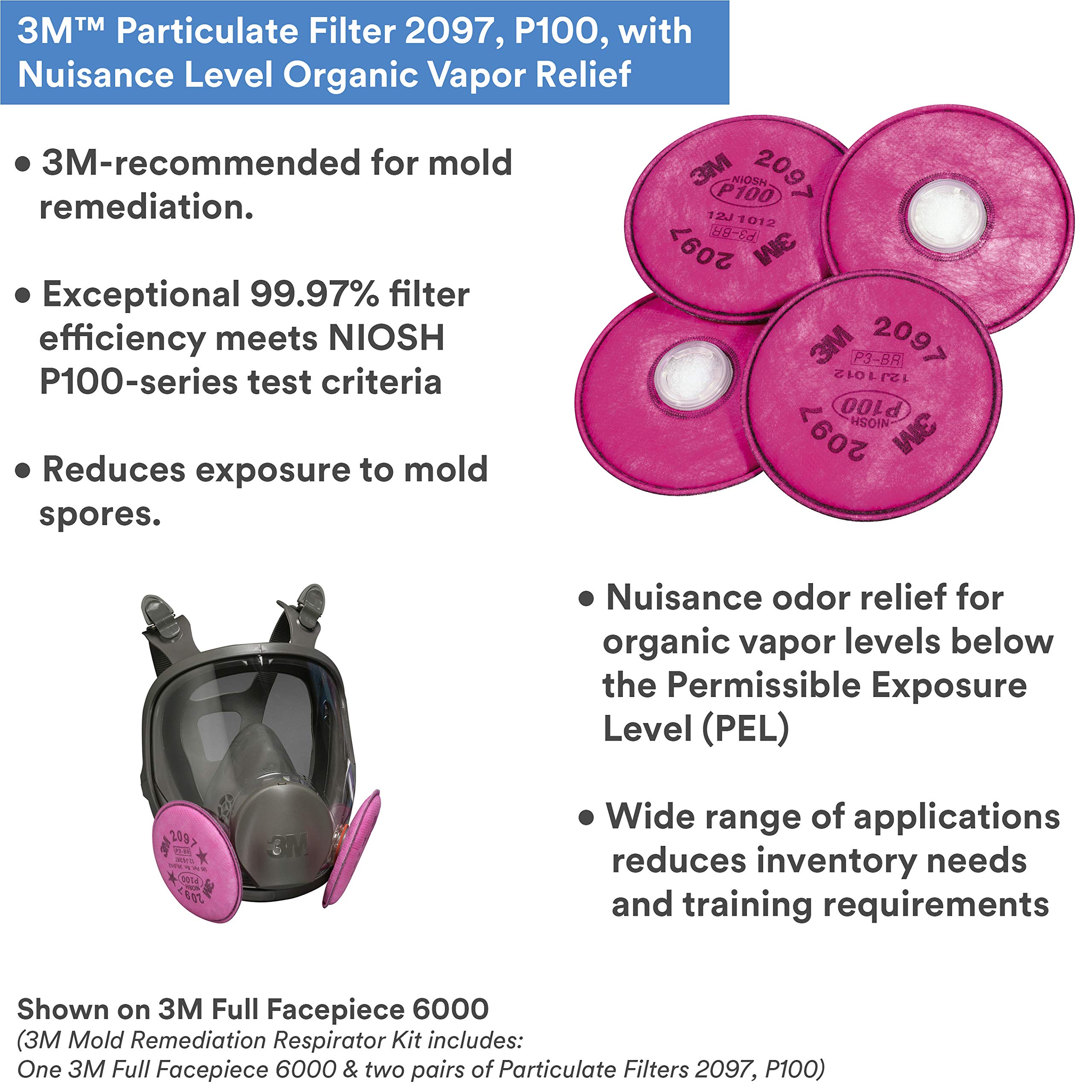 Foto 5 pulgar | Kit De Respirador 3m Full Face 6900 Reutilizable Con 4 Filtros 2097 - Venta Internacional.