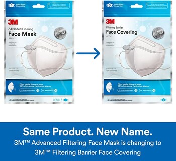 Foto 3 | Protector Facial 3m Filtering Barrier, Suave Y Transpirable, Paquete De 20 - Venta Internacional.