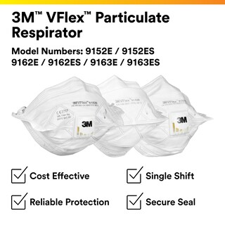 Foto 7 | Respirador Desechable 3m N95 Vflex 9105, Paquete De 50 - Venta Internacional.