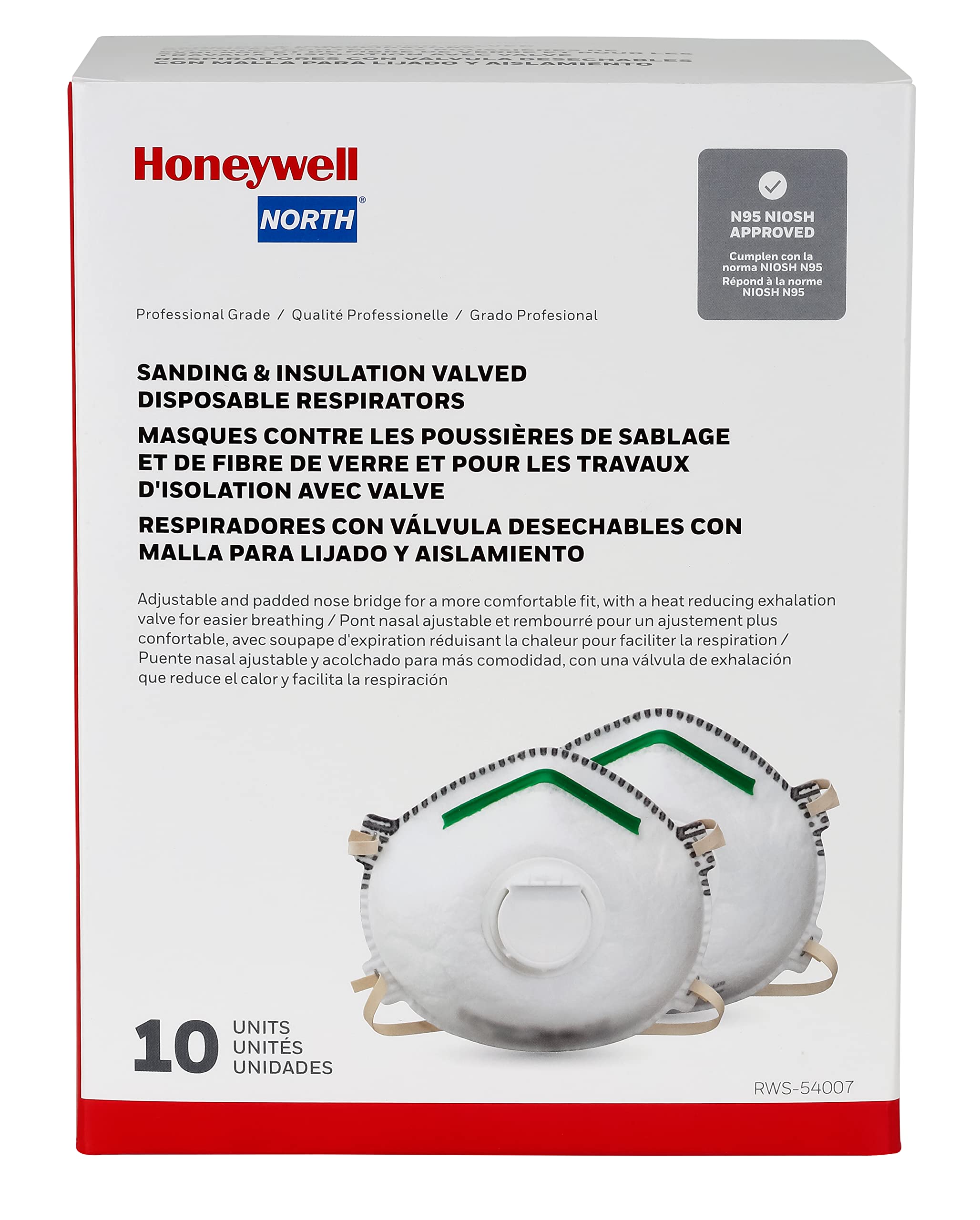 Foto 3 pulgar | Máscara Respiratoria N95 Aprobada Por El Niosh De Honeywell, Paquete De 10 Unidades, Color Blanco - Venta Internacional