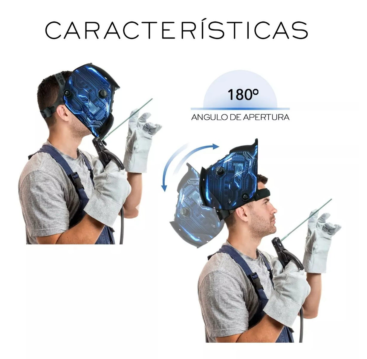 Foto 4 pulgar | Careta de Soldar Automática Profesional 2 color Negro con Azul
