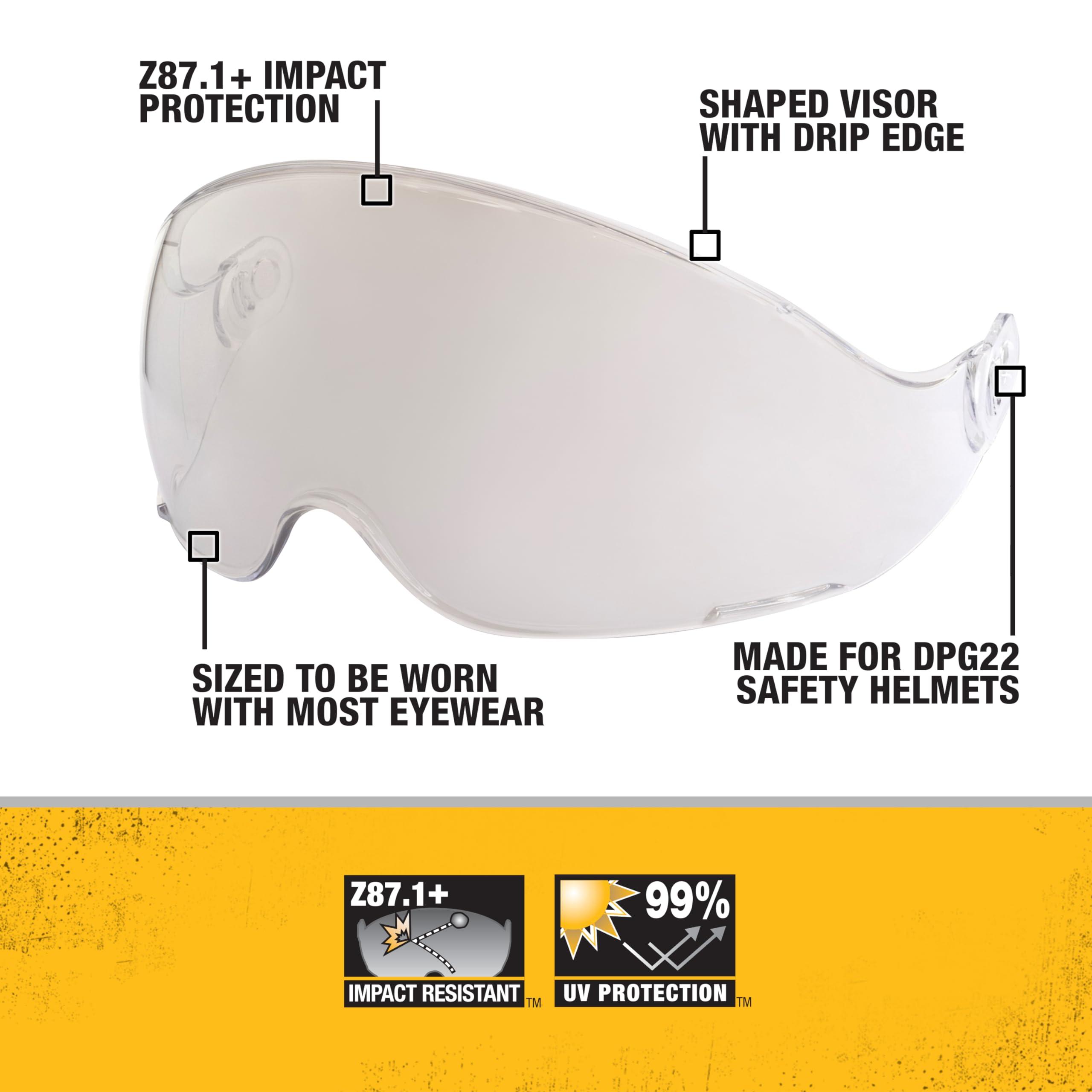 Foto 3 pulgar | Visera Dewalt Dpg22-sh Para Casco Dpg22 Tipo Ii Para Interiores Y Exteriores - Venta Internacional.