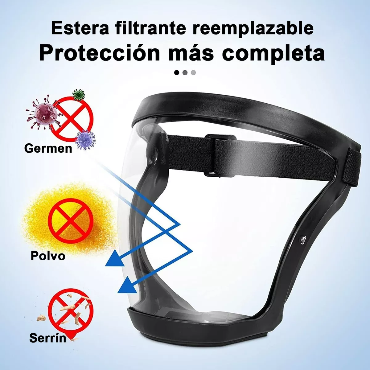 Foto 3 pulgar | Careta Policarbonato Protectoras Facial Adulto Eo Safe Imports Esi-15669 Transparente